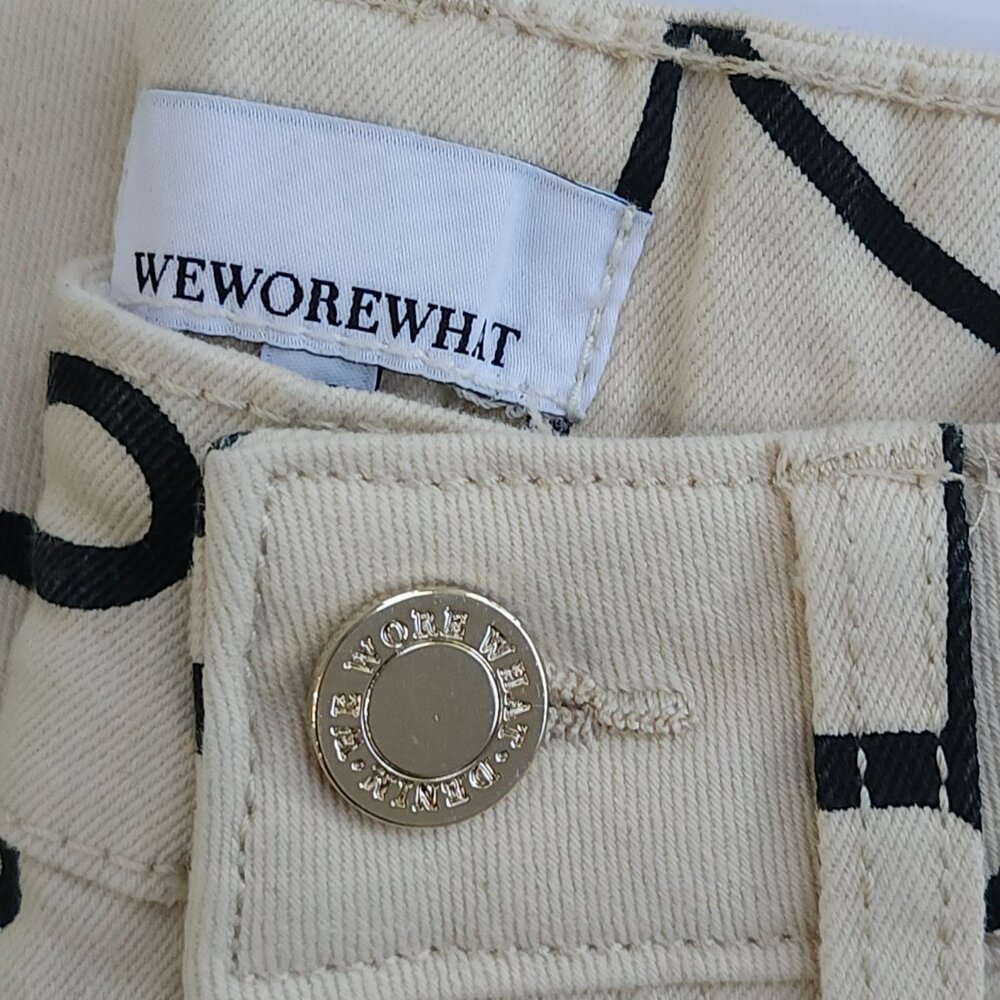 WeWoreWhat High Rise Wide Leg Scribble Jeans Size 26 Retail price $168 New Tags - Picture 5 of 6